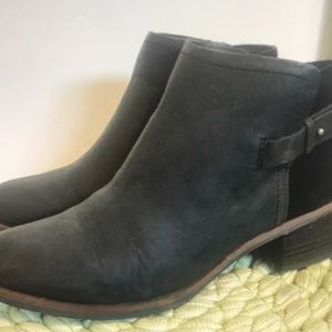 Kork ease korks Sonya black matte leather suede buckle ankle boots